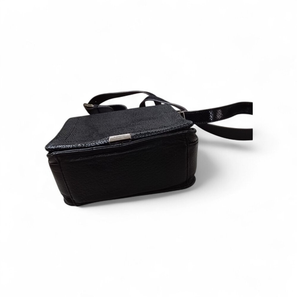 B. Makowsky Crossbody Bag Black Leather - Picture 5 of 6